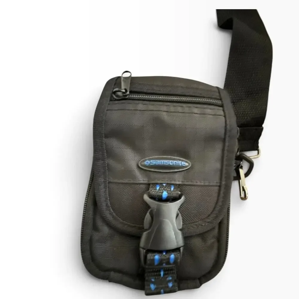 Samsonite Black Convertible Travel Waist Pack Crossbody Organizer Bag